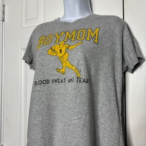 Pimatee XXL Gray Boy Mom Graphic T Shirt Football Theme